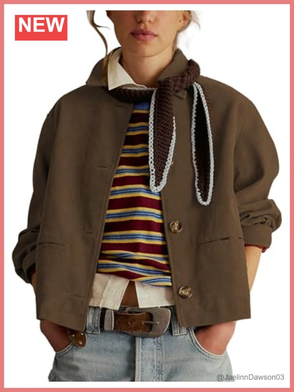 Faux Suede Cropped Jacket Notch Lapel Button Down Casual Blazer